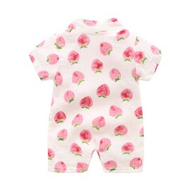 PAUBOLI - Bata kimono de algodón para recién nacido, bata de bebé japonés, pijama, Strawberry, 6-12 Meses