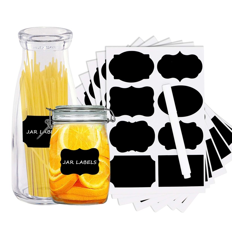 Armiz Labels for Jars 64 PCS - Waterproof Reusable Chalkboard