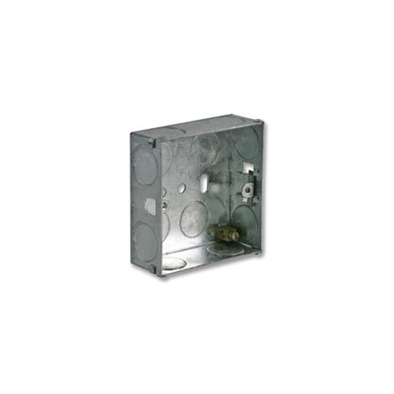 kenable Flush Single Galvanised Steel Back Box with Fixed Lugs