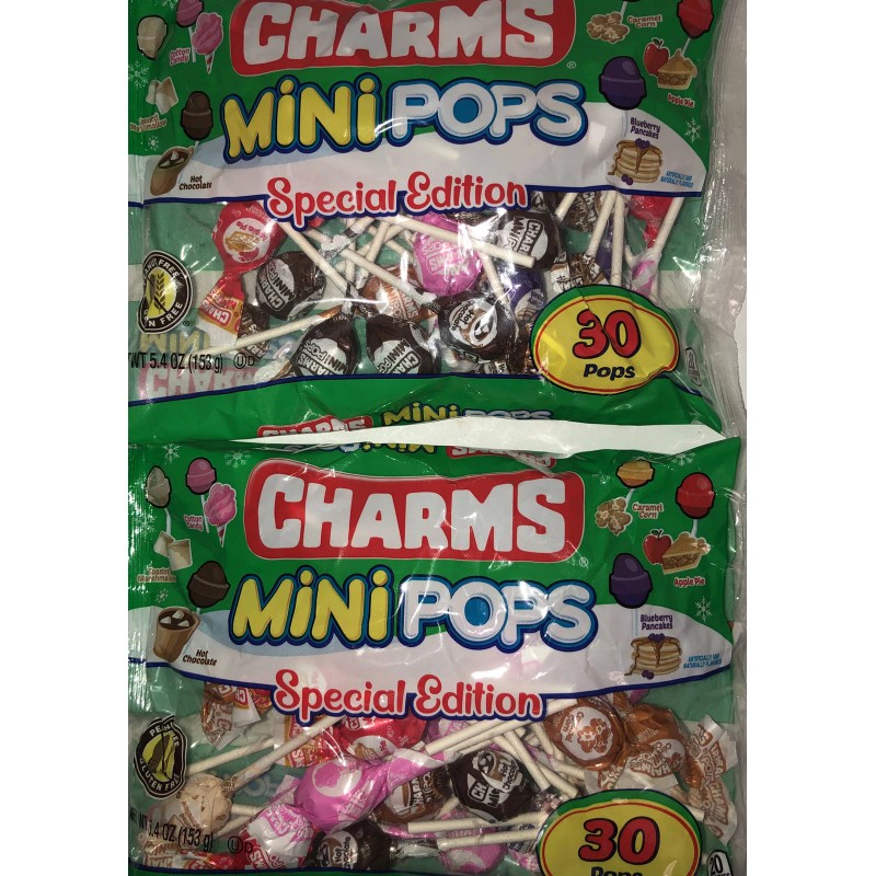 Charms Christmas Lollipops Mini Pops-SPECIAL EDITION Charms Sucker Candy-2 Bags