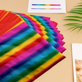 Briartw Hot Foil Paper, 20 x 29 cm, Straight, Colorful, 50 Sheets, Toner, Reactive Foil, Hot Stamping Foil, Paper by Laser Printer and Laminator, for Scrapbooking, Crafts, Card Making