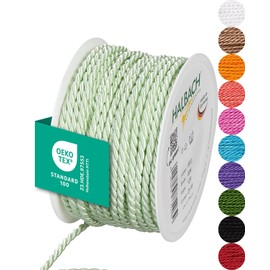 Halbach Seidenbänder Premium Cord (Mint), Width 4 mm, Length 25 m, Made in Germany and Oeko-Tex Certified, Shiny Satin Cord Made of Acetate