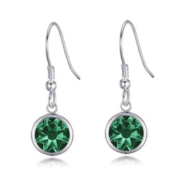 Philip Jones May Birthstone Drop Earrings Created with Emerald Zircondia® Crystals