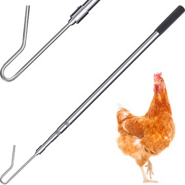 Fabbay Chicken Catcher Leg Hook Stainless Steel Retractable Long 24 to 59 Inch Chicken Grabber Leg Hook Coop Accessories Tool Pole for Poultry Turkey Geese Duck Fowl Bird Sheep Goat Farm Animal