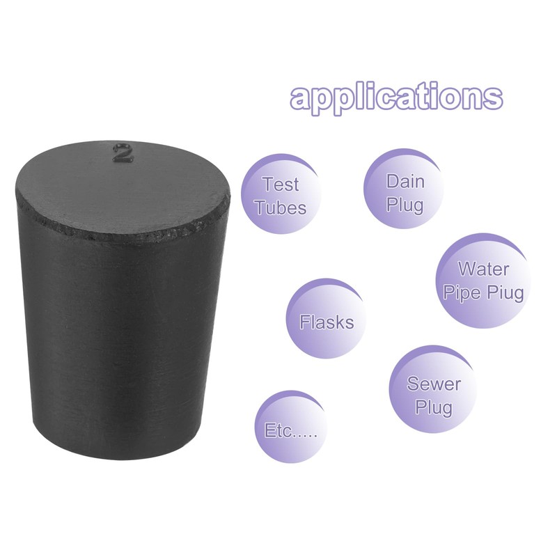 sourcing map Rubber Tapered Plug 15mm to 20mm Solid Test
