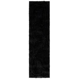 SAFAVIEH Hi-Lo Shag Collection Area Rug - 5' Square, Black, Non-Shedding & Easy Care, 1.6-inch Thick, Ideal for The Living Room, Dining Room, Bedroom (HLS214Z-5SQ)