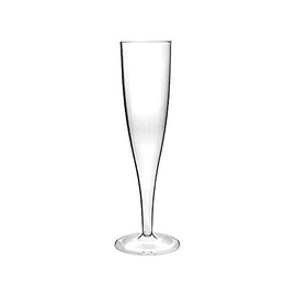 We Can Source It Ltd - Reusable Disposable Unbreakable Plastic Champagne Flutes 160ml - Clear One-Piece Hollow Stem Flute Glasses - Ideal for Cocktail Parties, Outdoor Events, Weddings - Pack of 100