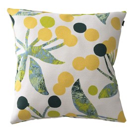 Suminoe V335C Cushion Cover, Yellow, 17.7 x 17.7 inches (45 x 45 cm), Washable, Pack of 1