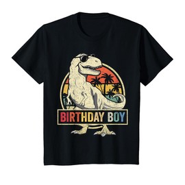 Kids Birthday Boy Dino T Rex Dinosaur Boys Matching Family T-Shirt