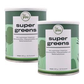 for you Super Greens 2 x 300 g Powder – Over 20 Superfoods such as Wheatgrass, Barley Grass, Spirulina & Moringa – 10 Vitamins, 8 Minerals & Trace Elements – Green Smoothie Shake – Double Pack
