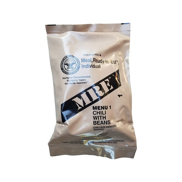Ultimate 2018 US Military MRE Complete Meal Inspection Date January 2018 or Newer (Chili with Beans)