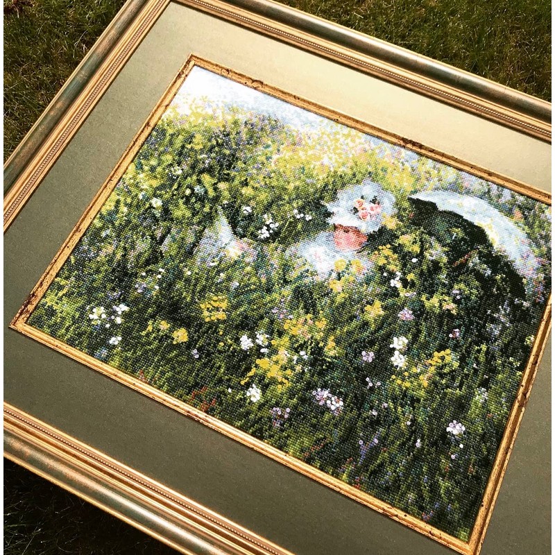 RIOLIS CROSS STITCH, Meadow After C. Monet (14 Count)
