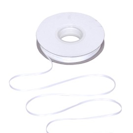 Ribest Cinta de satén blanca de doble cara, cinta de 1/8 pulgadas de 100 yardas para manualidades, regalos, lazos de boda, fiesta, ramo de decoración