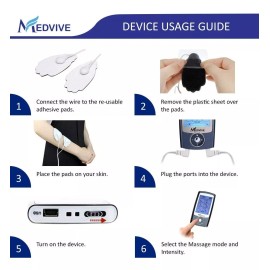 Medvive Recargables Unidad De Los Diez Estimulador Muscular,