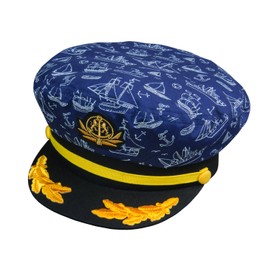Broner Yacht Rock Patterned Print Yacht Cap (Sailboat)