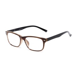 Retro Square Bifocal Reading Glasses in Brown Stripe by Readers.com | The Williamsburg | +2.75