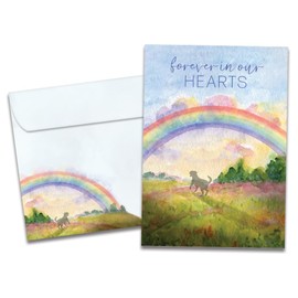 Tree-Free Greetings Pet Sympathy Greeting Card with Matching Envelope, Eco Friendly, Made in USA, 100% Recycled Paper, 5 x 7, Sweet Dog Rainbow (GO69180)