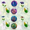Viveta 4 Pack Flower Decorative Garden Stakes, Metal Flowers Outdoor