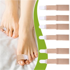 Sedir Broken Toe Splint 6 Pieces Broken Toe Splint Wraps Finger Loops Tapes Fabric Toe Cushioned Bandages Finger Protectors Separators Support for Broken Injured Hammer