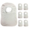 7 Pack Popover Baby Bib Bibs White Soft Towelling Unisex