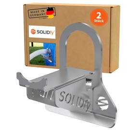 SOLIDfy® - 2 x 26 mm - 38 mm pool hose holder, kink protection made of stainless steel for Intex and Bestway swimming pools