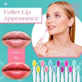 100 Pieces Lip Scrub Brushes Double Sided Silicone Exfoliating Lip Brush with Container Soft Silicone Face Lips Cleaning Tool Scrubber for Plump Smoother Appearance Multi Colored