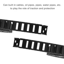 Cable Drag Chain, 1 m Drag Chain 10 x 40 mm Black Reinforced Nylon Machine Tool Cable Chain Wire Carrier PA66 with End Connector for 3D Printer CNC