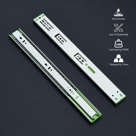 NIBNIE 1 Pairs 16 Inch Soft Close Drawer Slides, Heavy Duty Full Extension Ball Bearing Self Closing Drawer Slides Side Mount for Kitchen Cabinet, RV, Tool Box, 150 LB Capacity