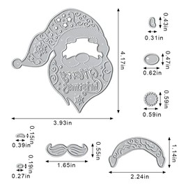 Christmas Santa Claus Metal Cutting Dies for Card Making Supplies, Christmas Santa Claus Die Cuts Embossing Stencil Template Tool for DIY Scrapbooking Paper Card Photo Album Craft Decoration