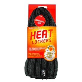 Heat Lockers Men's Black Insulation Yarn Thermal Beanie Hats Cap - One Size