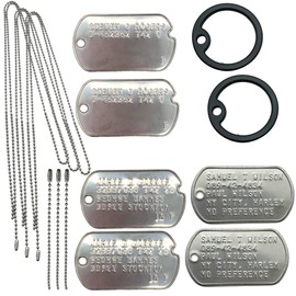 Bucky, Falcon, Captain America inspirierte Militär-Erkennungsmarken-Halsketten aus dem Zweiten Weltkrieg, Edelstahl, Ketten und Schalldämpfer im Lieferumfang enthalten