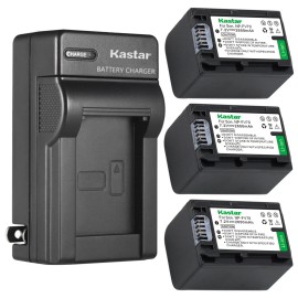 Kastar NP-FV70 Battery or Wall Charger for Sony HDR-XR150 XR155 XR160 XR260 XR350 XR550 - 1 Charger + 3 Batteries