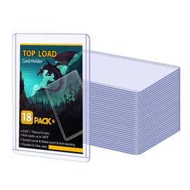 18 Count Topload Card Holder, Sooez 35PT Topload Card Protector, 3" x 4" Hard Plastic Card Sleeves, Baseball Card Protector, Rigid Toploading Card Case for Collectible Trading Sports Cards