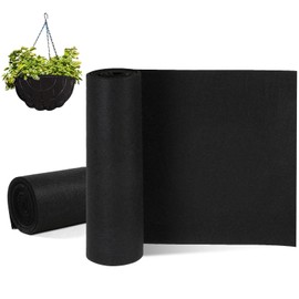 Hahafelt 2 Roll 16x120 Inch Felt Liner Roll Fabric Planter Natural Coconut Non Woven Black Liner Sheets Plant Potting for Garden Planters Flower Basket Animal Pets