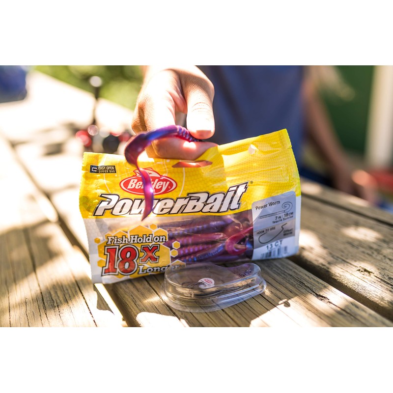 PowerBait Power Worms Black 4in | 10cm