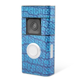 MightySkins Carbon Fiber Skin Compatible with Ring Video Doorbell Plus - Vibrant Gator | Protective, Durable Textured Carbon Fiber Finish | Easy to Apply