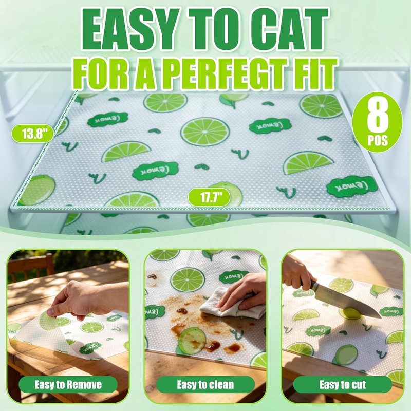 4pcs Waterproof Refrigerator Liner Set - Washable EVA Fridge Mats