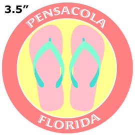 Athena Brands Flip Flops Pensacola Florida - Car Truck Window Bumper Graphics Sticker Decal - Lobster Claw Red