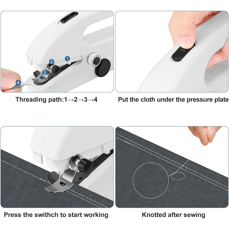 MEESOGA Mini Electric Hand Sewing Machine, Mini Sewing Machine, Portable