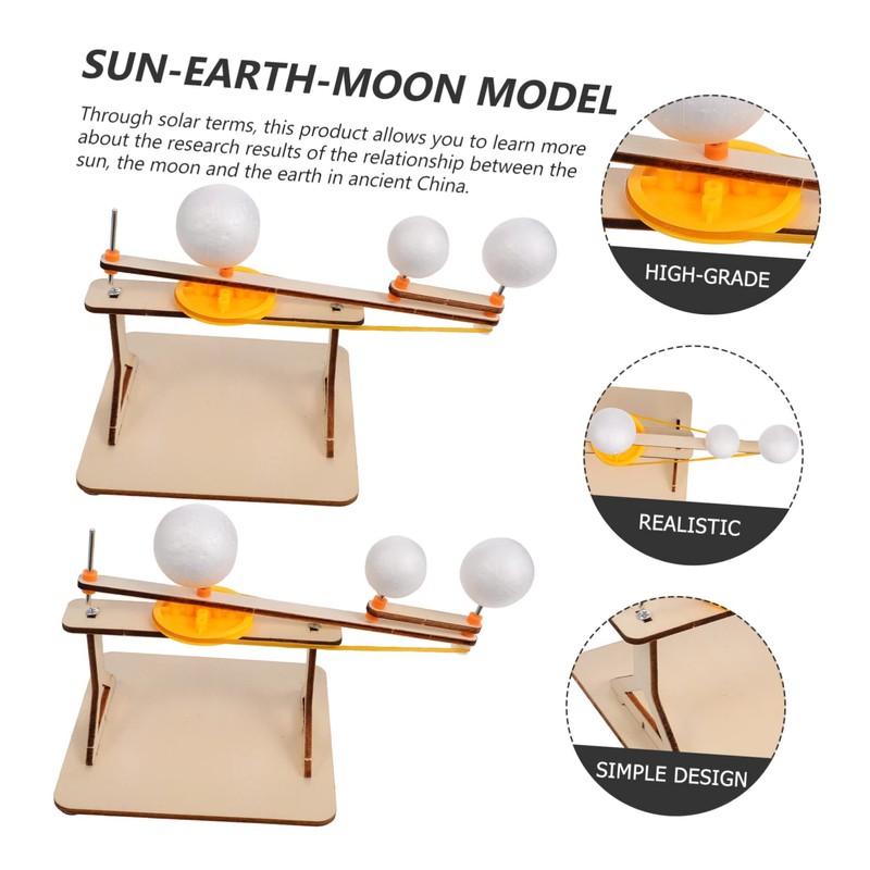 CORHAD Wooden Solar System Model Sun Earth Moon for Boys