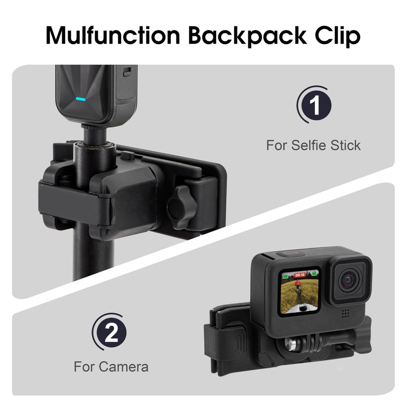 Selfie Stick Holster Backpack Strap Clip Mount for Insta 360