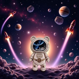 Pink Cute Phone Stand Holder,Cell Phone Astronaut Hidden Kickstand for Desk,Astronaut Phone Holder,Adjustable Tablet Phone Ring Stand with 3D Moving Star Sequins,Gift for Women Girl Cell Phone Stands