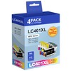 4 Pack LC401 Ink Cartridge LC 401XL Ink Replacement for
