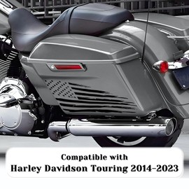 Fits 2014-2023 Harley Davidson Touring American Flag Saddle Bag Side Decals Exterior SaddleBag Vinyl Cover Accessories Black