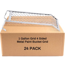 Landhoow 24 Pcs Paint Roller Grid for 1 Gallon Buckets, Paint Screen Strainer 4 Sided Metal Bucket Grid, Silver