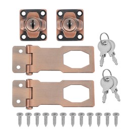 MECCANIXITY Twist Knob Keyed Hasp Locks Safety Packlock Clasp Hasp Latches with Keys & Screws 3 Inch for Window Barn Drawer Cabinet Garage Small Doors (Pack of 2, Red)