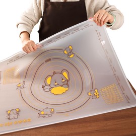 Dough Mat for Counter, 27.6x19.7 Inch Large Silicone Baking Pastry Mats for Rolling Dough, Thickened Non-Slip Non-Stick Heat Resistant Fondant Pizza Cookies Mat, with Measurements