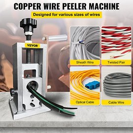 VEVOR Máquina peladora de alambre, de 0.06 a 1.57 pulgadas, accionada por taladro, peladora manual de cobre con acero tratado térmicamente ultra durad