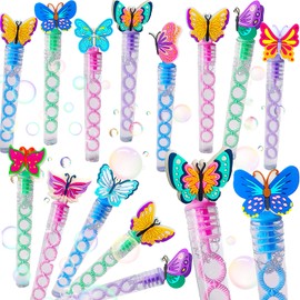 24 Packs Mini Bulk Butterfly Bubble Wand School Classroom Beach Pool Theme Summer Party Supplies