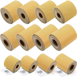 Dansib 12 Rolls 60 Yards 60, 80, 120, 220, 320, 400 Grit Psa Continuous Sandpaper Roll 2-3/4" Wide Longboard Sandpaper Self-Adhesive Sand Paper Automotive Woodworking Hand Sanding Block